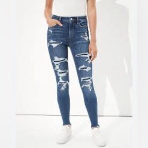 American Eagle Outfitters Curvy Highest Rise Distressed Jeggings